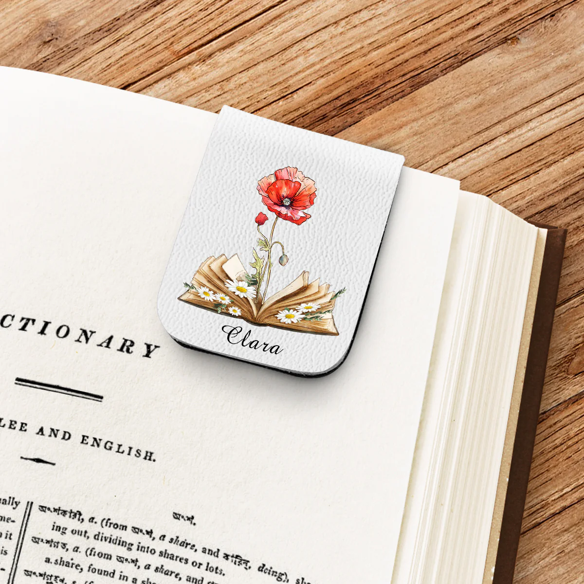 Blooming In Pages - Personalized Custom Leather Bookmark