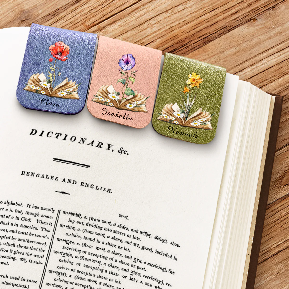 Blooming In Pages - Personalized Custom Leather Bookmark - Image 4