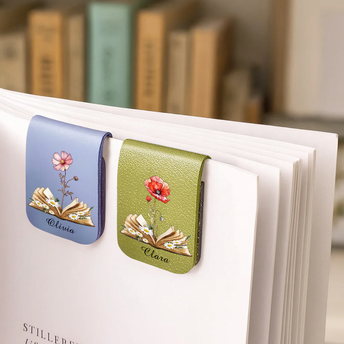Blooming In Pages - Personalized Custom Leather Bookmark - Image 5