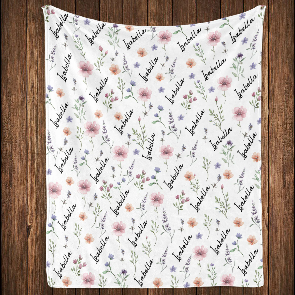 Blooming Name - Personalized Custom Fleece Blanket - Image 4