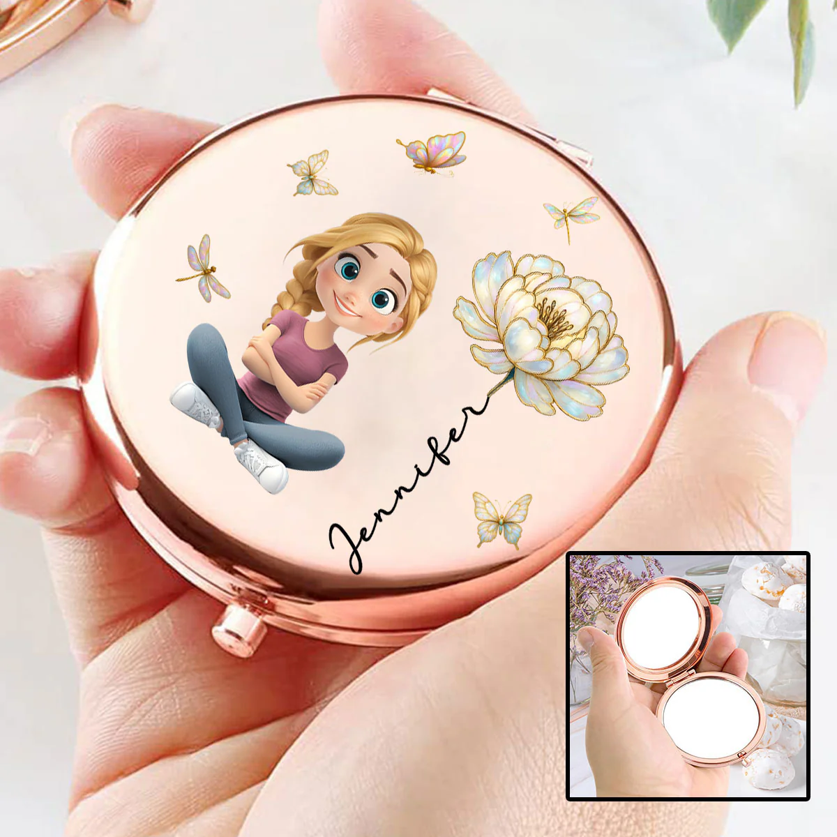 Blooming Soul - Personalized Custom Compact Mirror