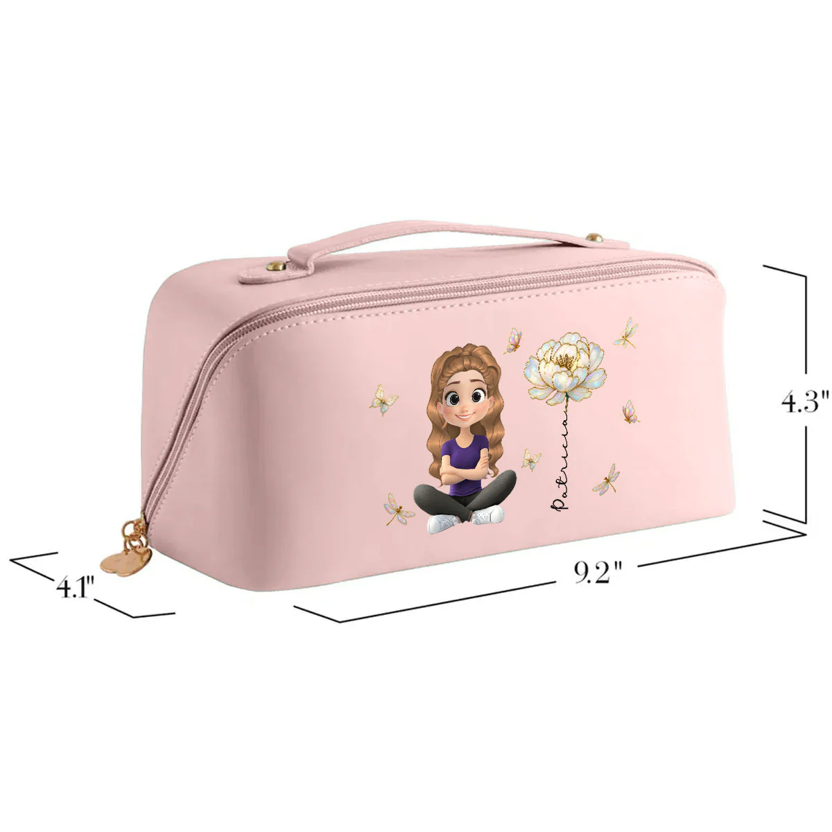 Blooming Soul - Personalized Custom Leather Makeup Bag - Image 2