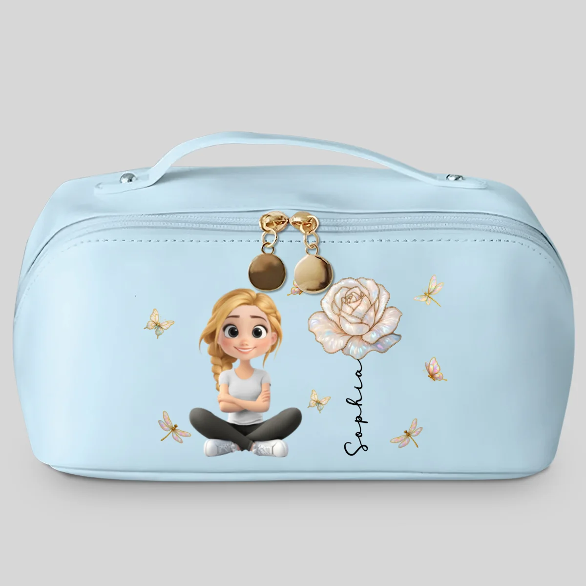 Blooming Soul - Personalized Custom Leather Makeup Bag - Image 8
