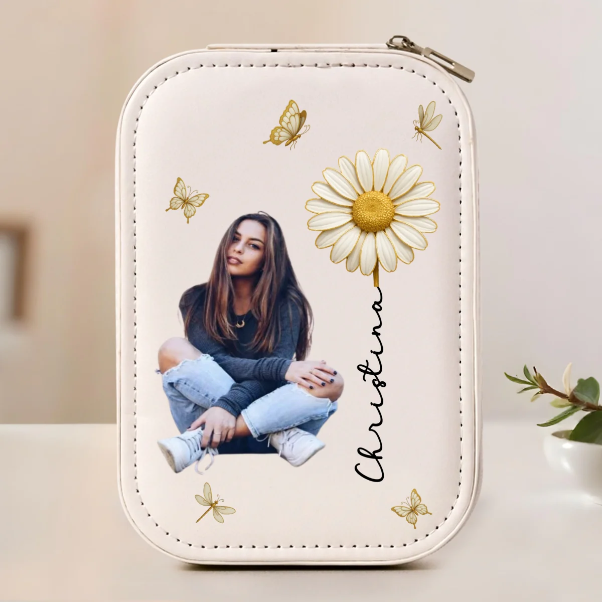Blooming Soul With Photo - Personalized Custom Jewelry Box With LED Mirror - Image 8