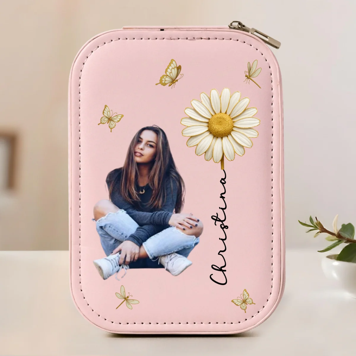 Blooming Soul With Photo - Personalized Custom Jewelry Box With LED Mirror - Image 9