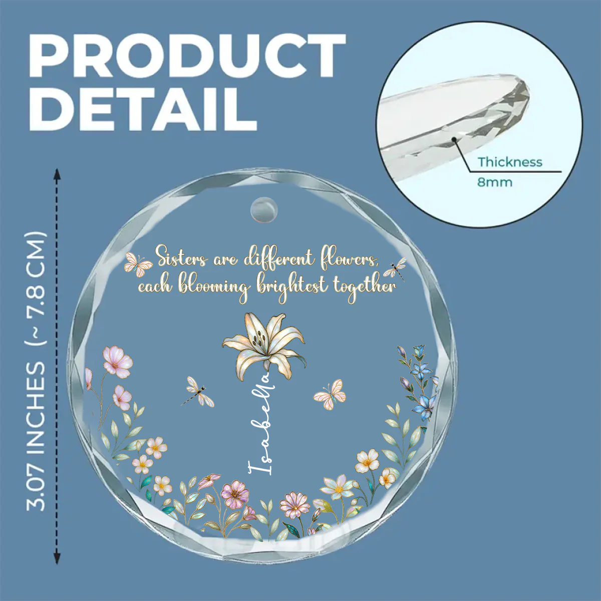 Blooming Together - Personalized Custom Glass Ornament - Image 5