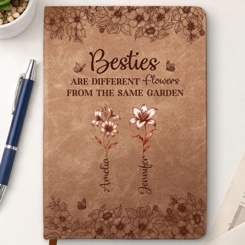Blooming Together - Personalized Custom Leather Journal - Image 14