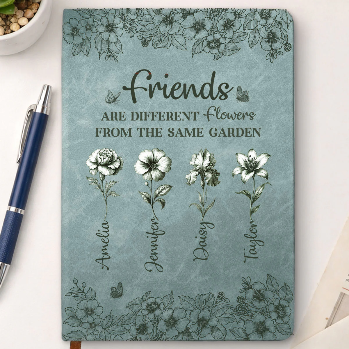 Blooming Together - Personalized Custom Leather Journal - Image 4