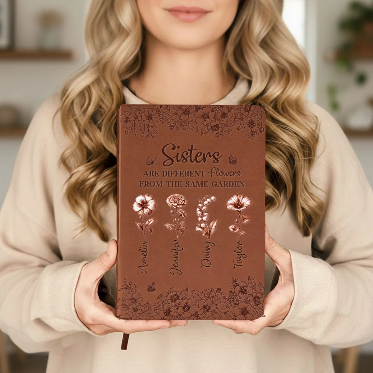 Blooming Together - Personalized Custom Leather Journal - Image 5
