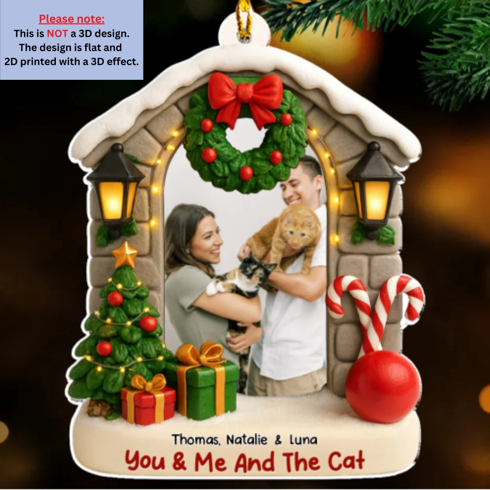 Bond Of Cat Love Photo - Personalized Custom 3D Effect Acrylic Ornament - Image 6
