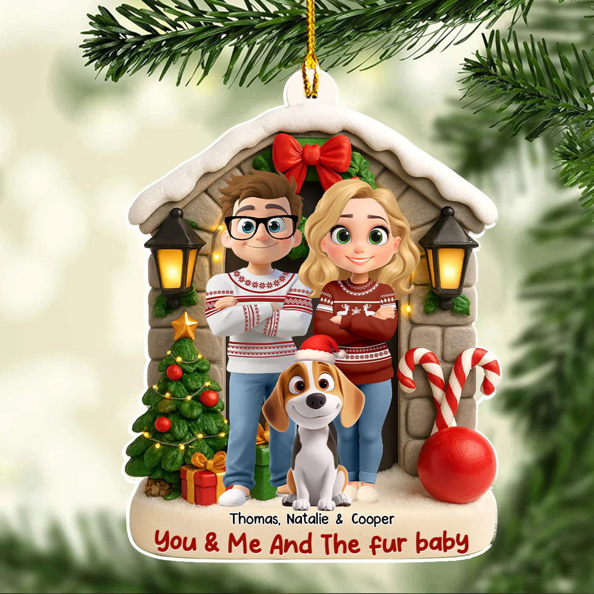 Bond Of Fur Love - Personalized Custom 3D Effect Acrylic Ornament - Image 2