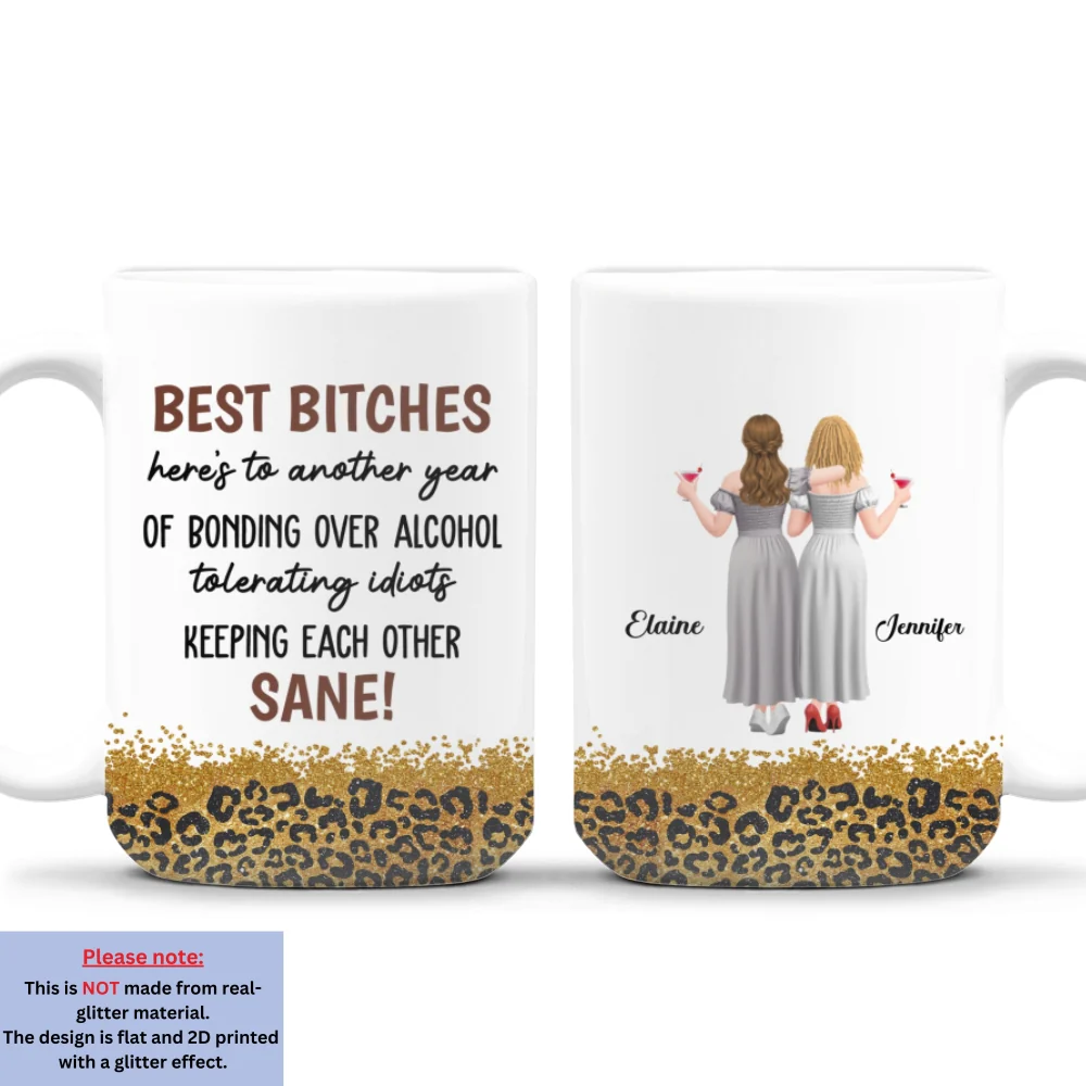 Bonding Over Alcohol Tolerating Idiots - Personalized Custom Coffee Mug - Image 8