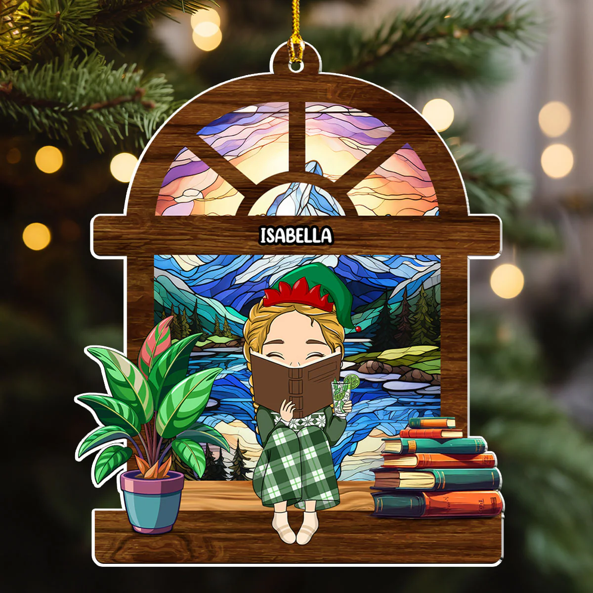 Book Lover - Personalized Custom Acrylic Ornament - Image 3