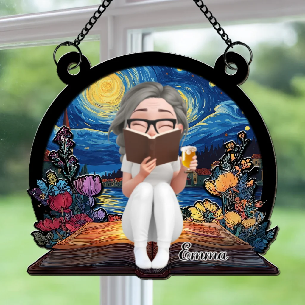 Book Lover - Personalized Custom Suncatcher - Image 5