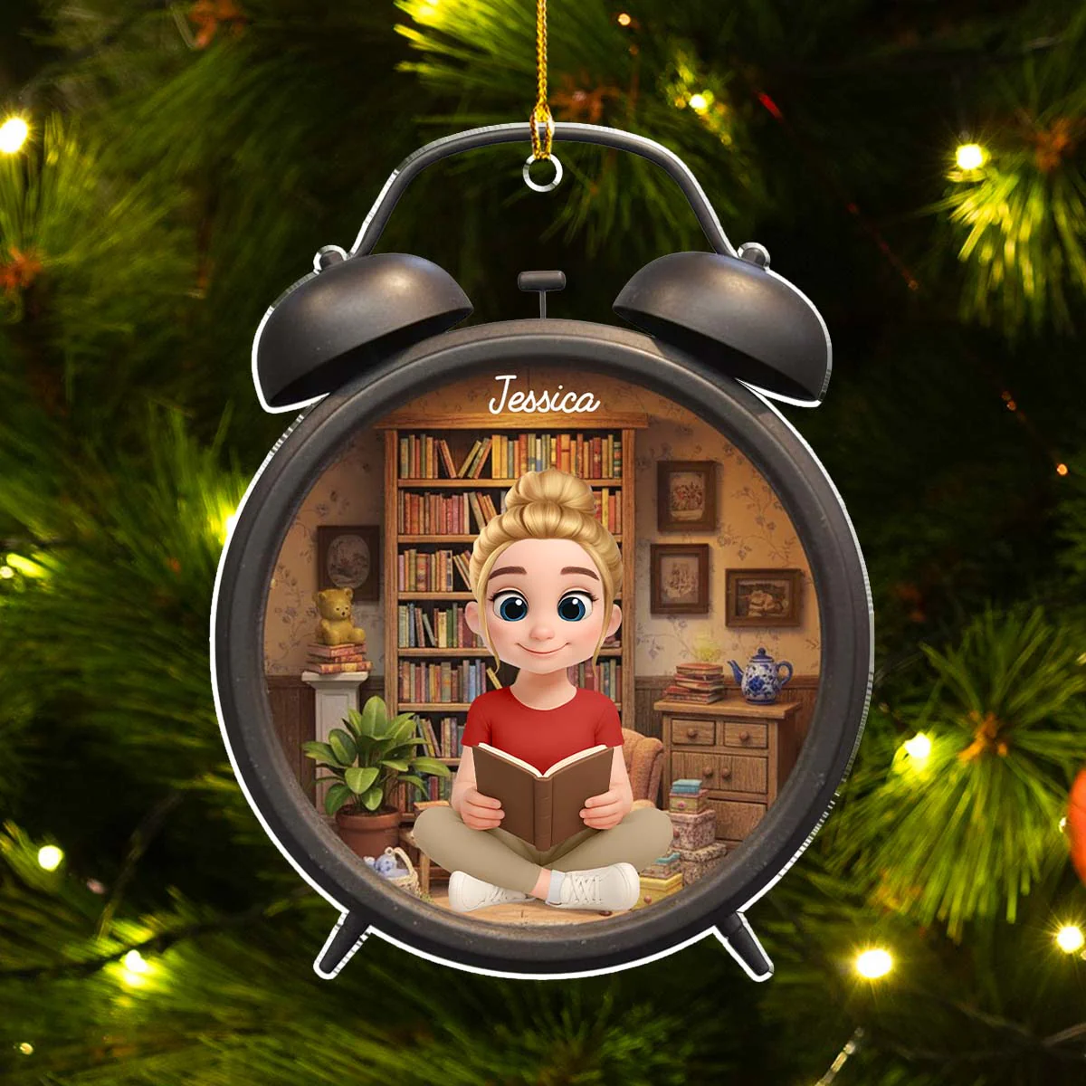 Book Lovers - Personalized Custom Acrylic Ornament - Image 2