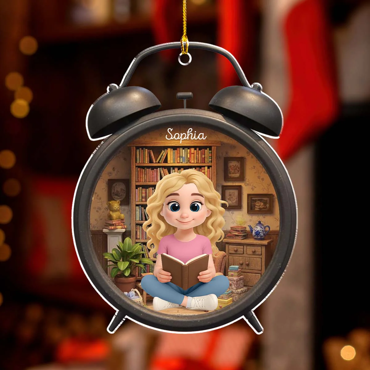 Book Lovers - Personalized Custom Acrylic Ornament - Image 3