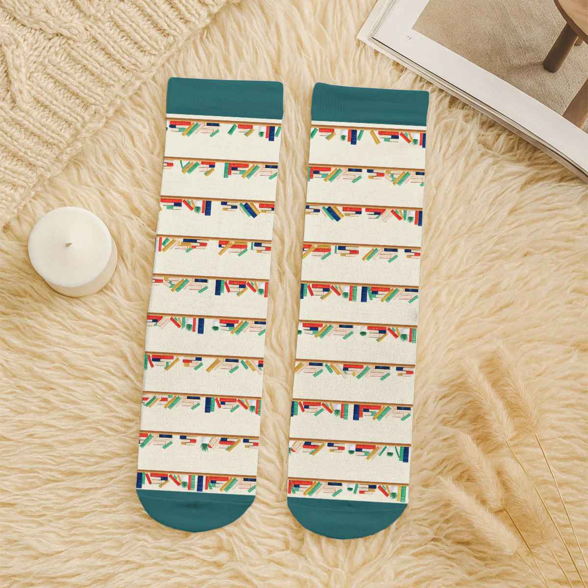 Bookaholic On The Road To Recovery - Personalized Custom Crew Socks - Image 6