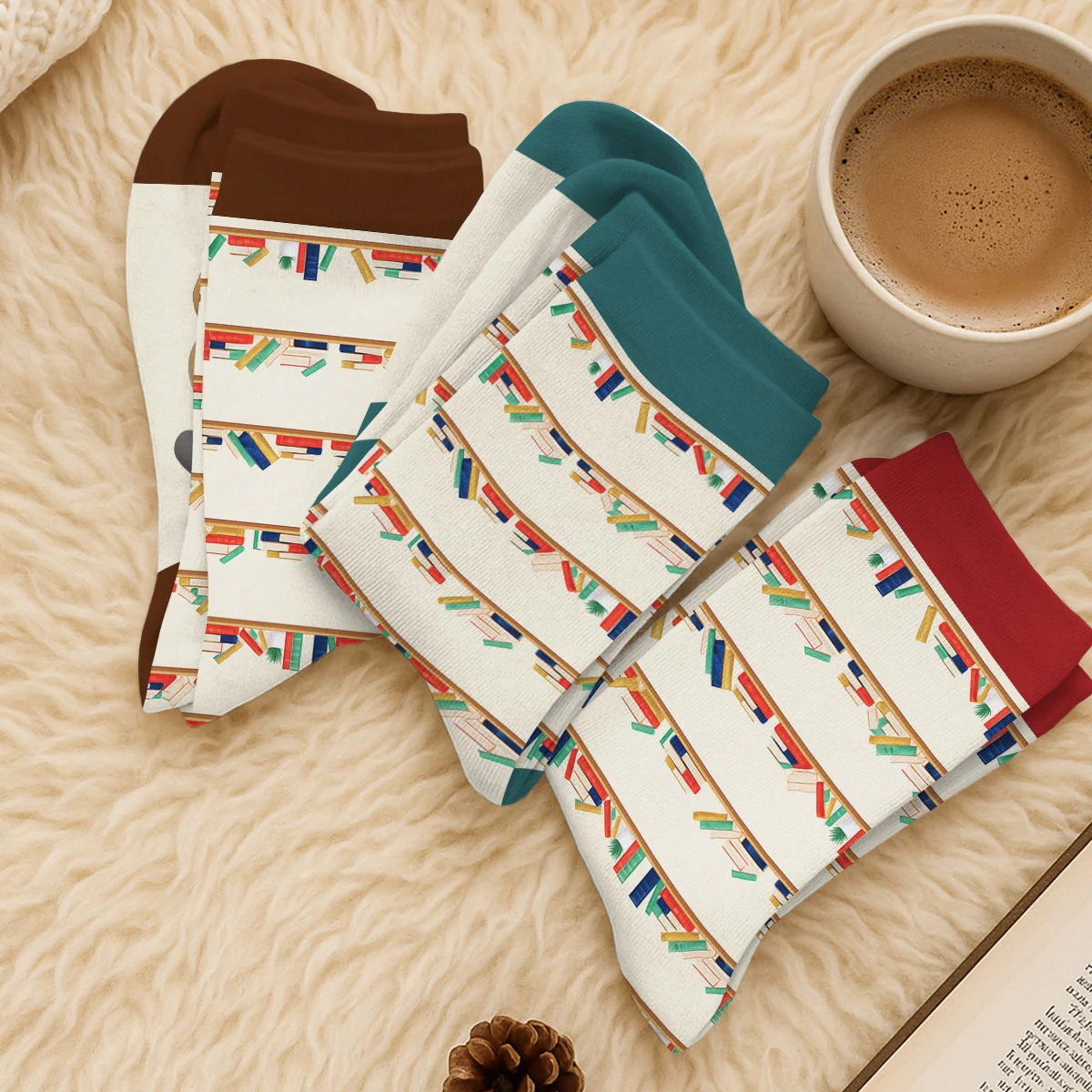 Bookaholic On The Road To Recovery - Personalized Custom Crew Socks - Image 7