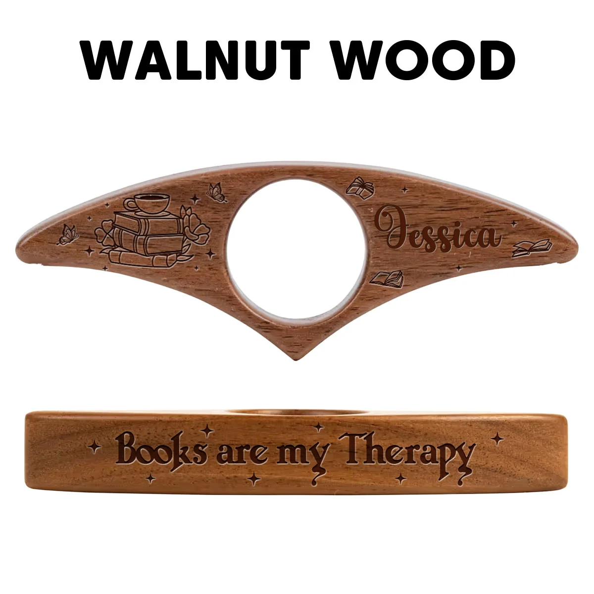 Books Are My Therapy - Personalized Custom Book Page Holder - Image 10