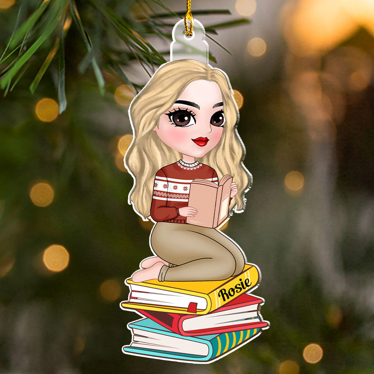 Books In Souls - Personalized Custom Acrylic Ornament - Image 3