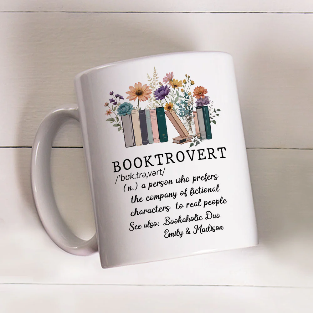 Booktrovert Person  - Personalized Custom Coffee Mug - Image 2
