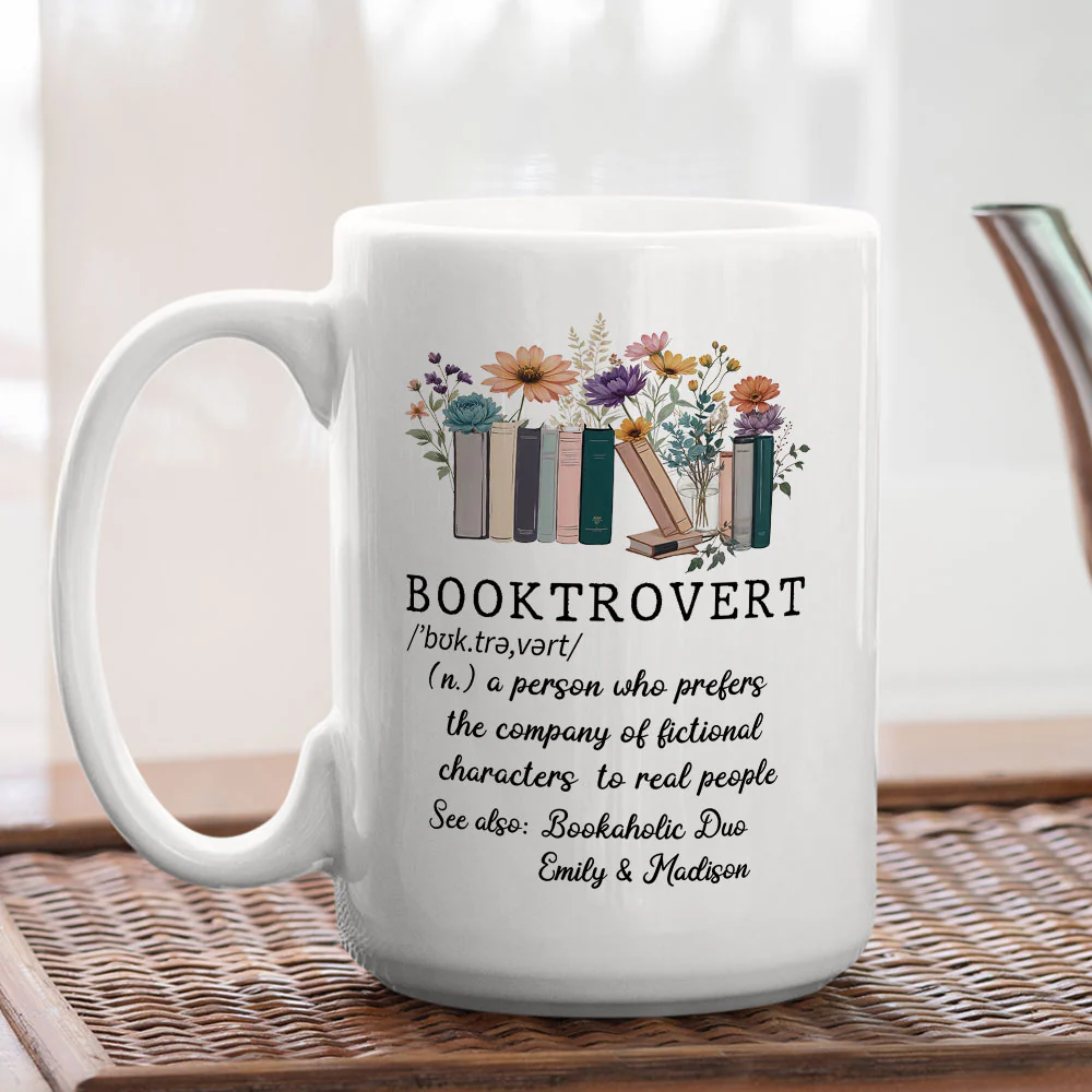Booktrovert Person  - Personalized Custom Coffee Mug - Image 5