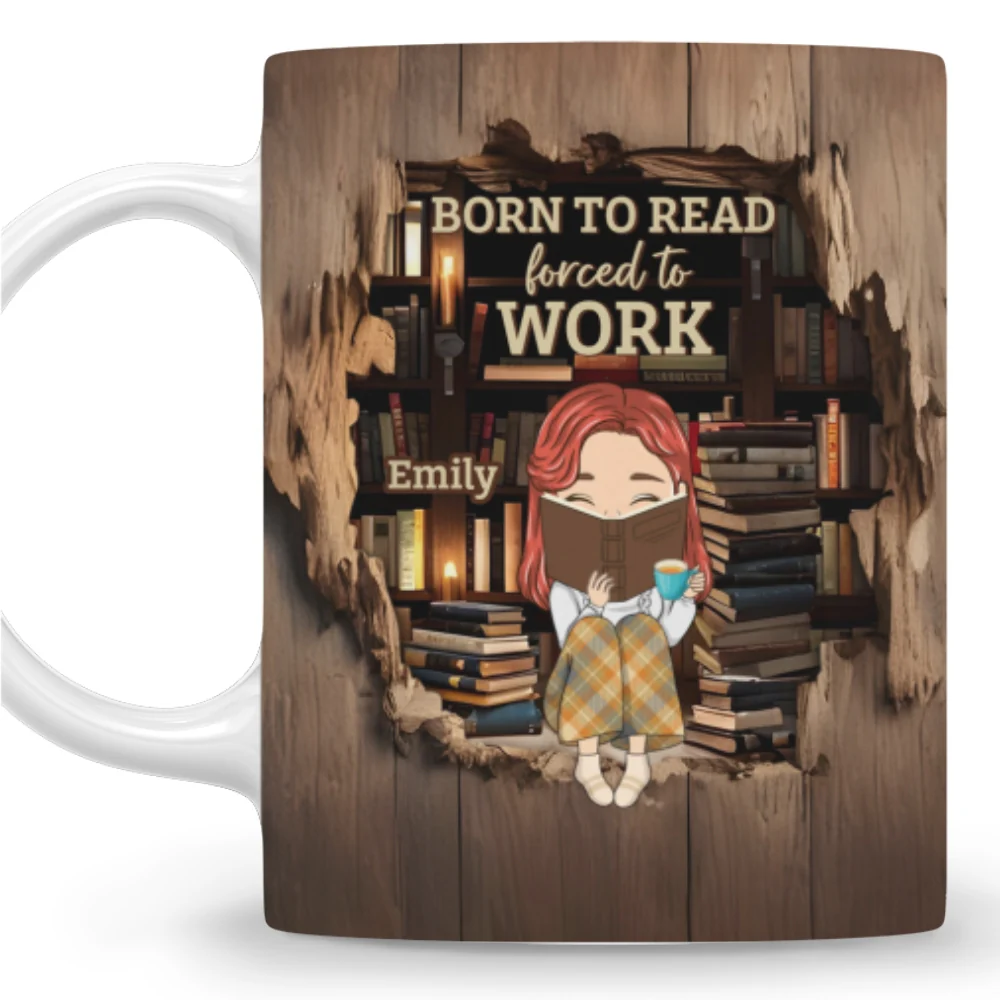 Born To Read - Personalized Custom Coffee Mug - Image 6