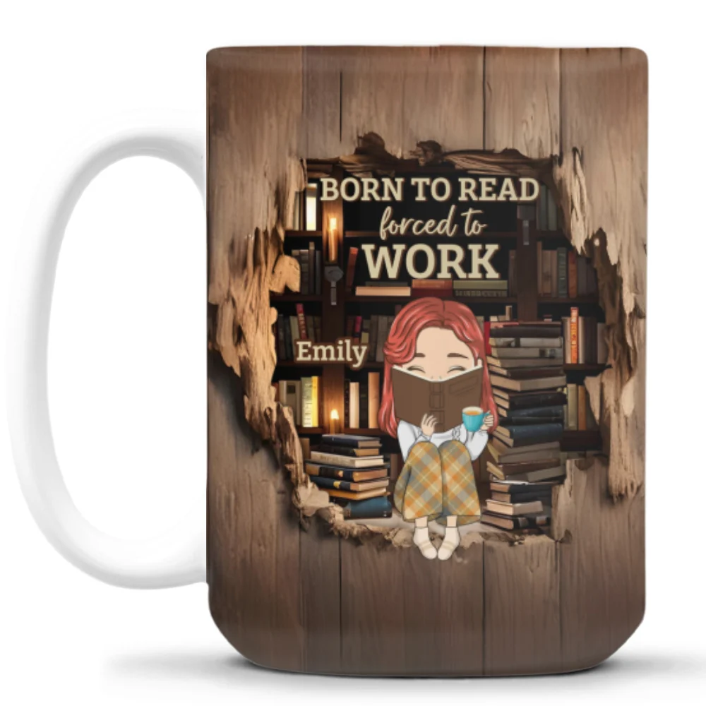Born To Read - Personalized Custom Coffee Mug - Image 9