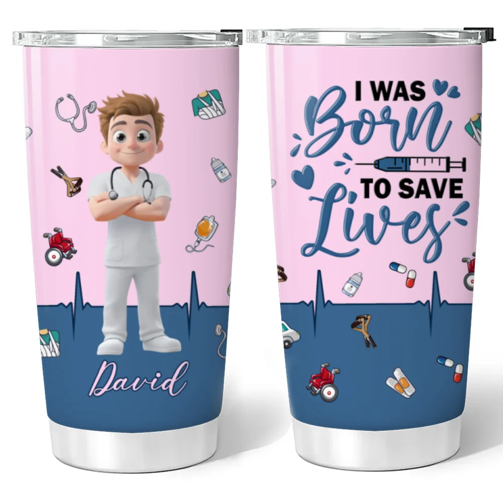 Born To Save Lives - Personalized Custom Tumbler - Image 5