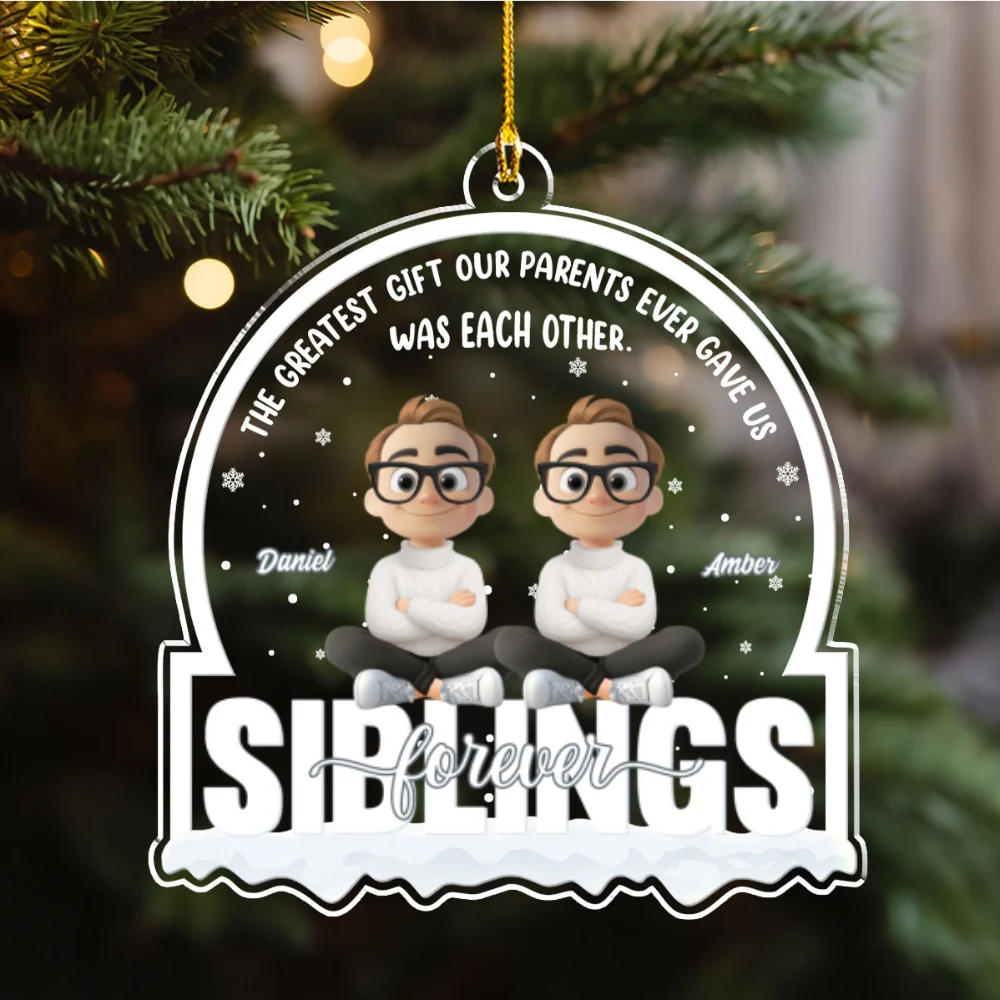 Born Together Blessed Forever - Personalized Custom Acrylic Ornament - Image 6
