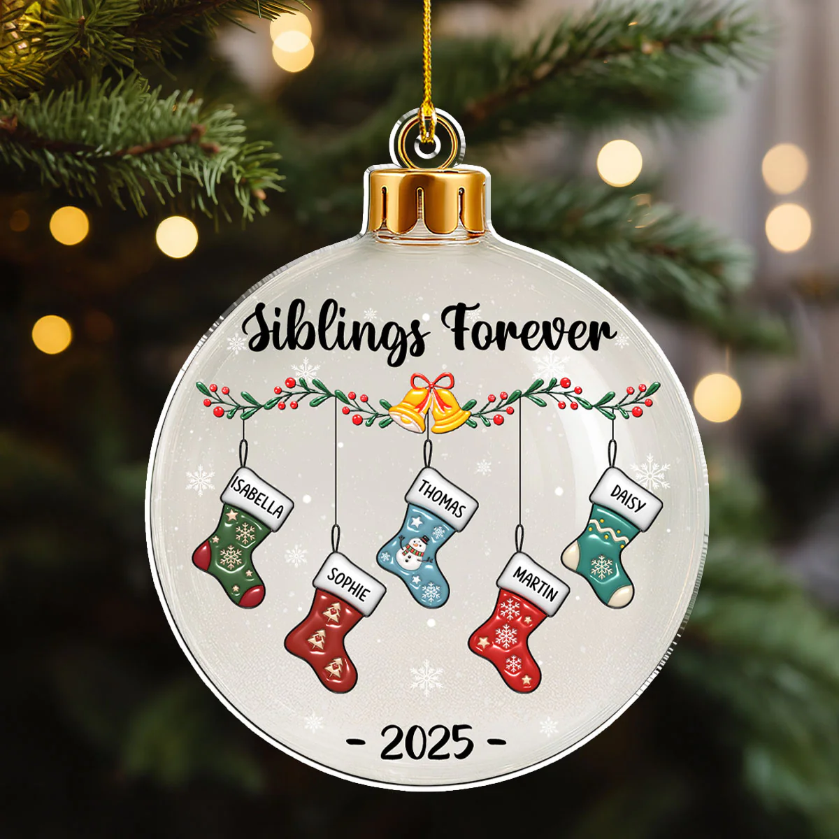 Born Together Grown Together - Personalized Custom 3D Effect Acrylic Ornament