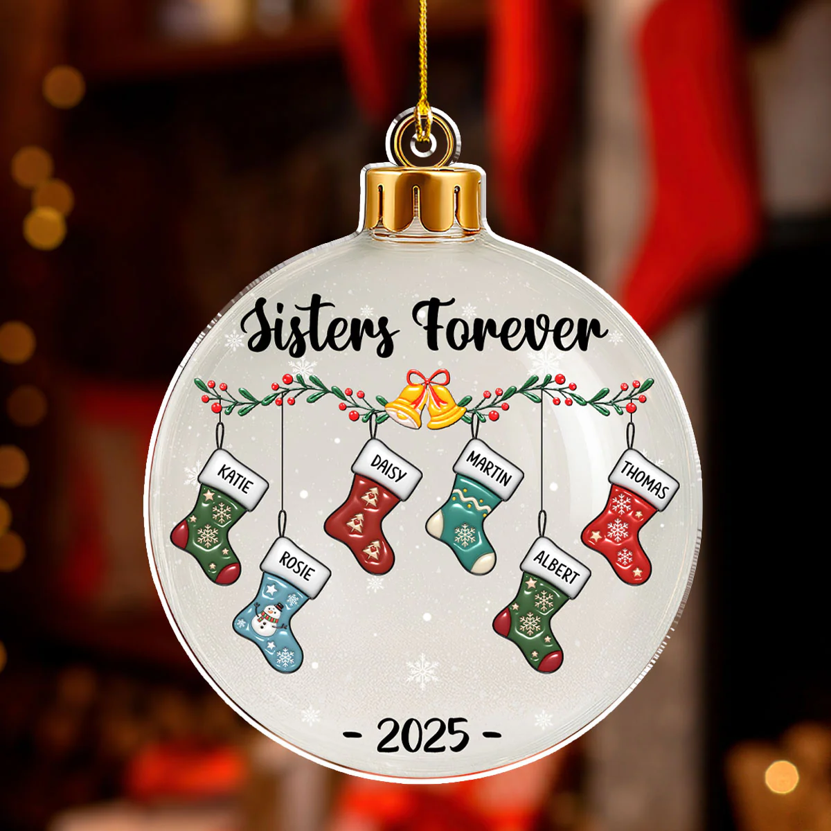 Born Together Grown Together - Personalized Custom 3D Effect Acrylic Ornament - Image 2