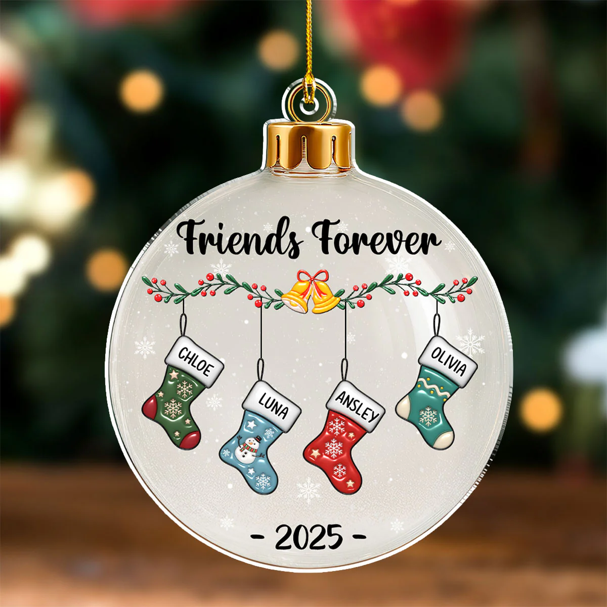 Born Together Grown Together - Personalized Custom 3D Effect Acrylic Ornament - Image 3