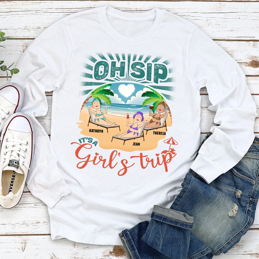 Born With The Beach In Their Souls - Personalized Custom Long Sleeve T-shirt - Image 3