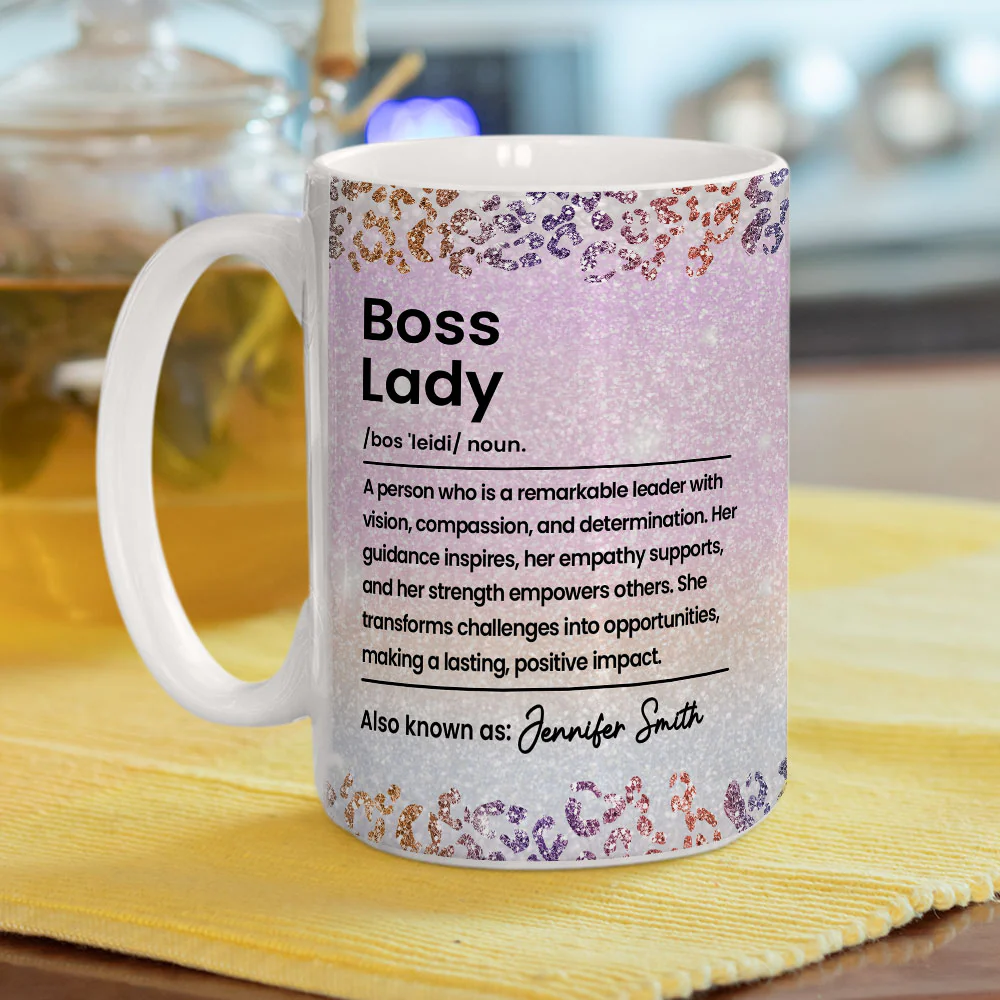 Boss Lady 2 - Personalized Custom Coffee Mug - Image 3