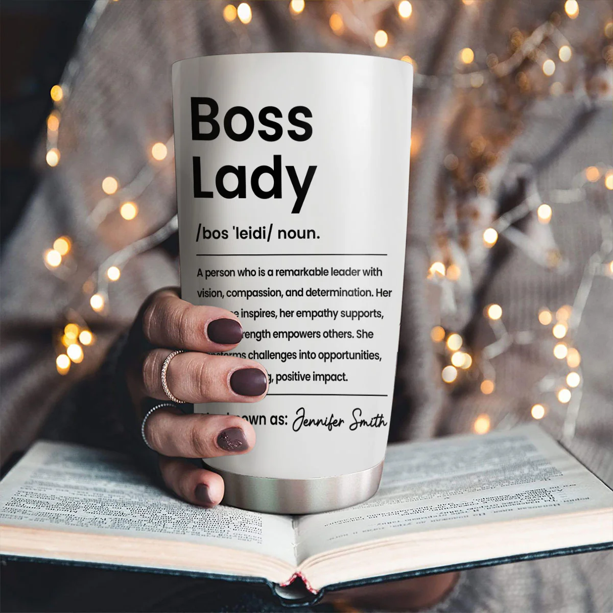 Boss Lady 2 - Personalized Custom Tumbler - Image 2