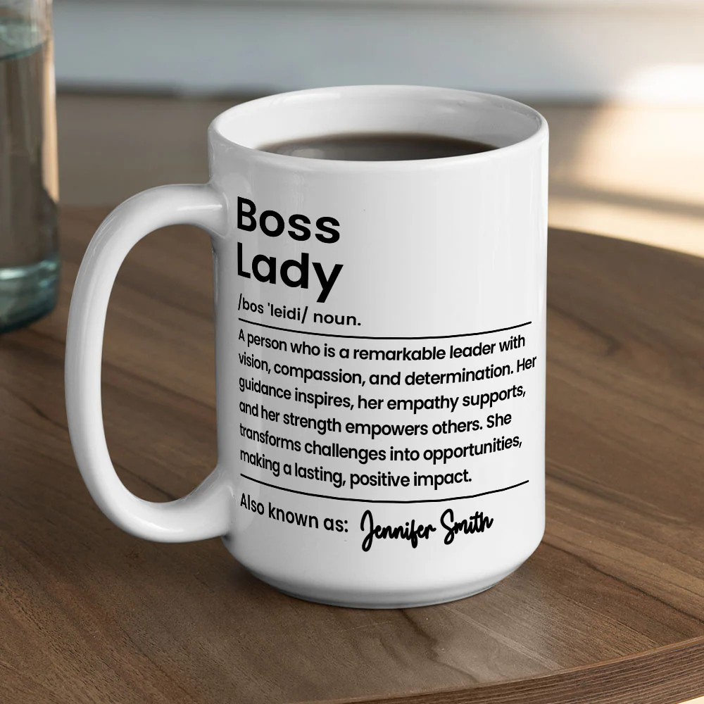 Boss Lady - Personalized Custom Coffee Mug - Image 5