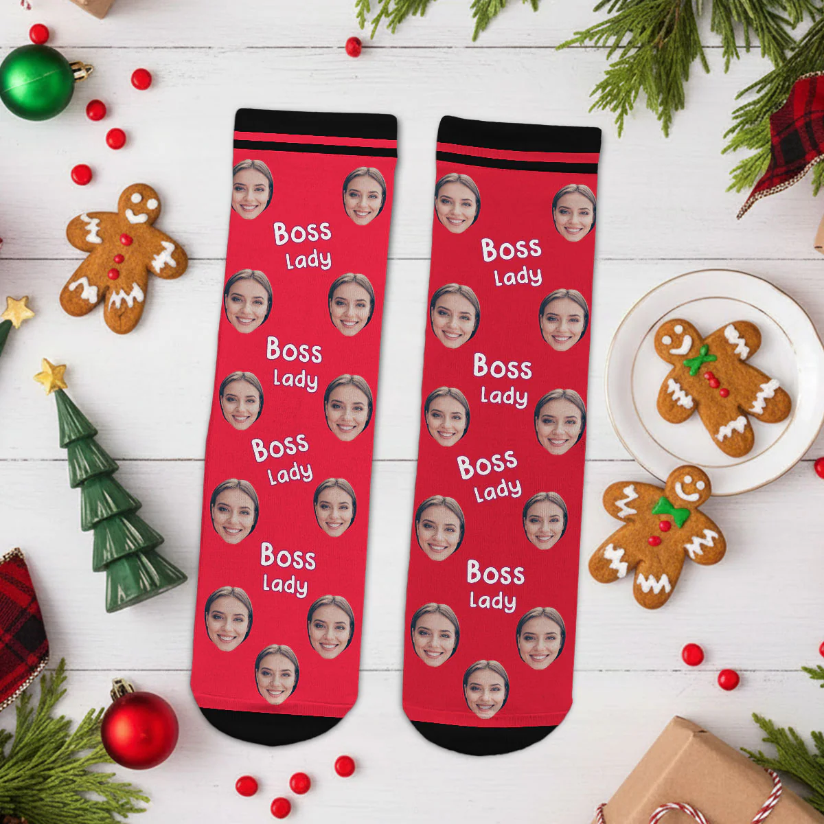Boss Lady - Personalized Custom Crew Socks - Image 2