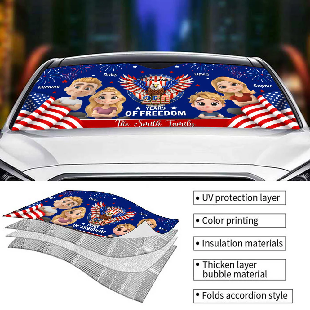 Bound By Freedom Forever - Personalized Custom Car Sunshade - Image 5