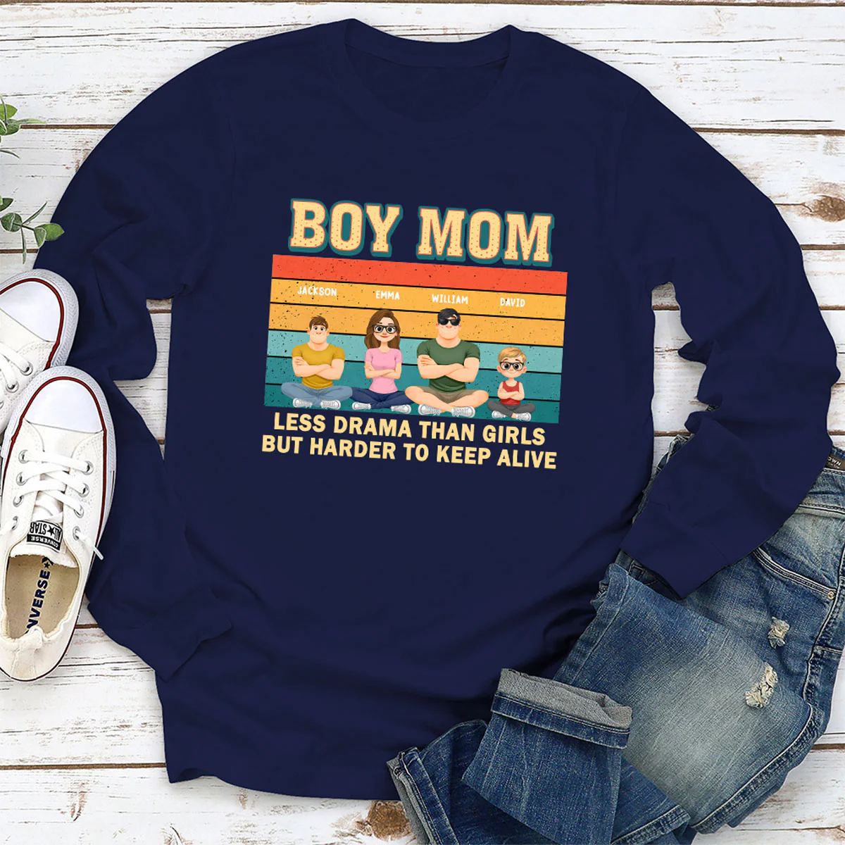 Boy Mom - Personalized Custom Shirt - Image 4