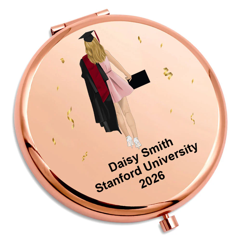 Brains As Well As Beauty  - Personalized Custom Compact Mirror - Image 2