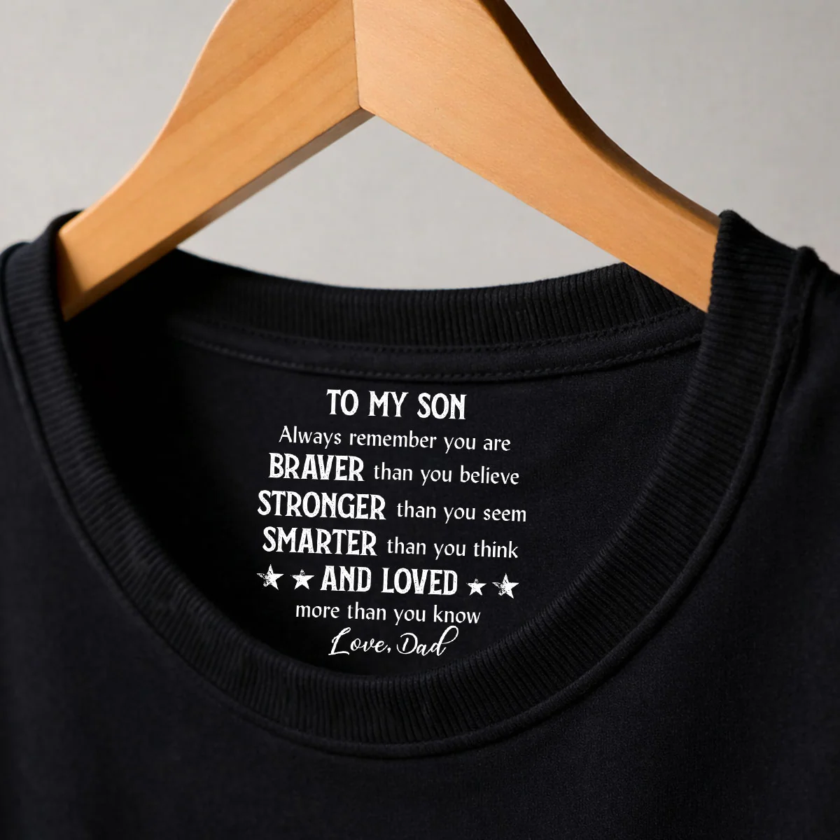 Braver Than You Think - Personalized Custom Inside Neck Print T-shirt - Image 3