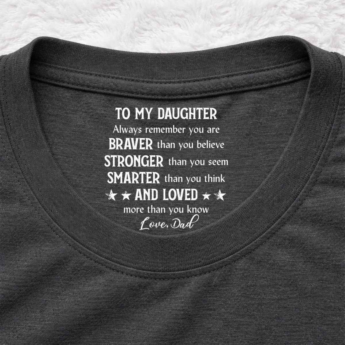 Braver Than You Think - Personalized Custom Inside Neck Print T-shirt - Image 8