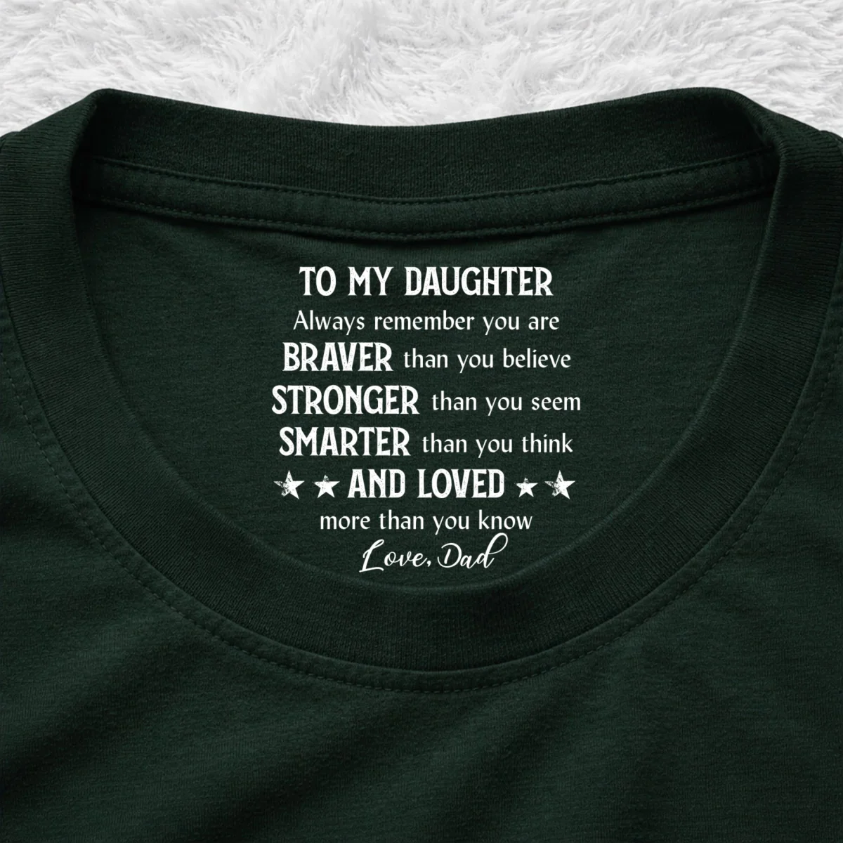 Braver Than You Think - Personalized Custom Inside Neck Print T-shirt - Image 9