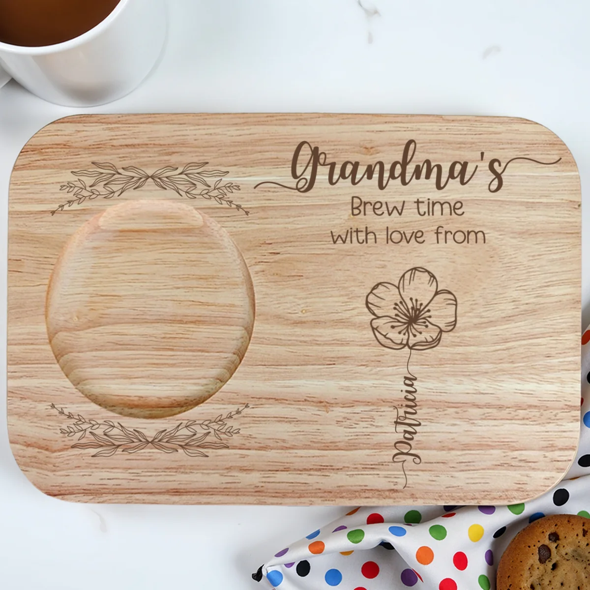 Brew Time With Love - Personalized Custom Wooden Treat Board - Image 8