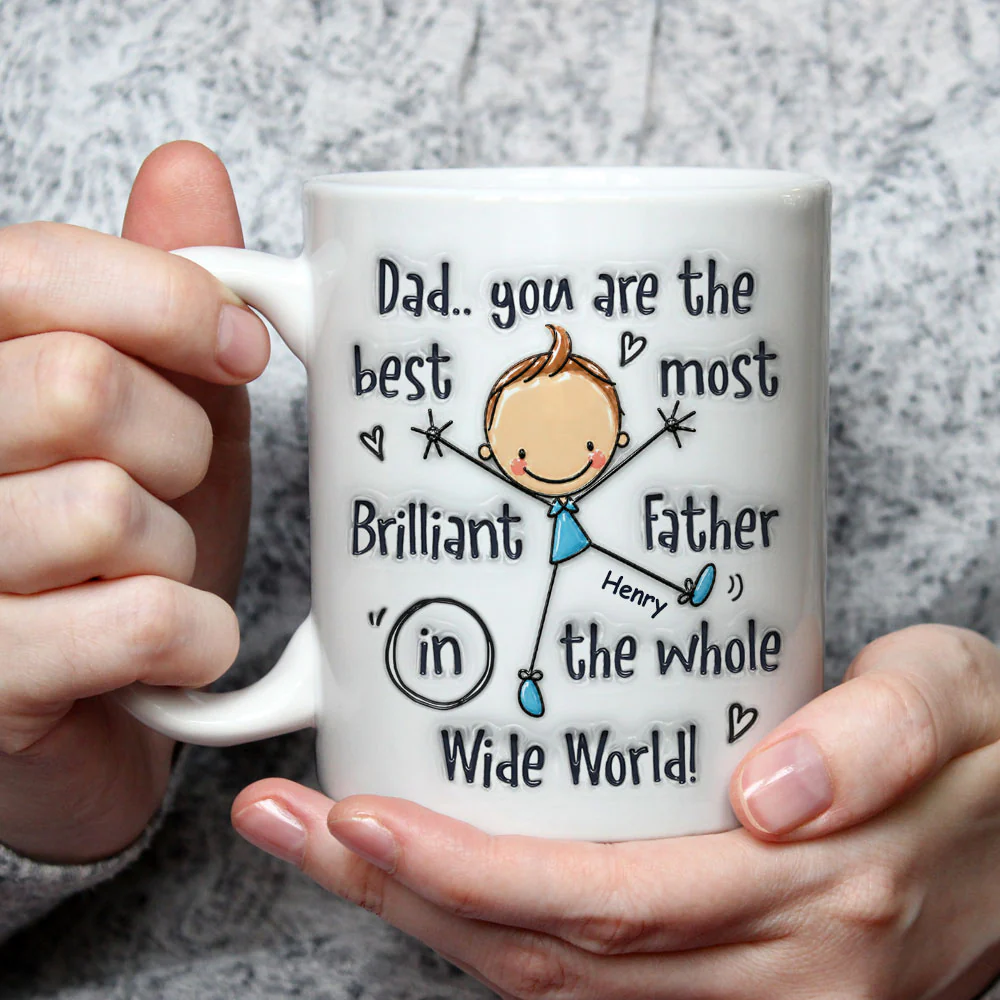 Brilliant Father - Personalized Custom 3D Inflated Effect Mug - Image 3