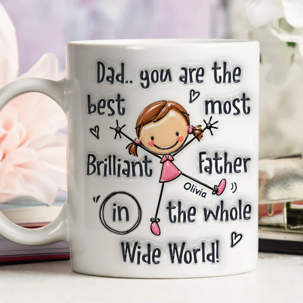 Brilliant Father - Personalized Custom 3D Inflated Effect Mug - Image 4