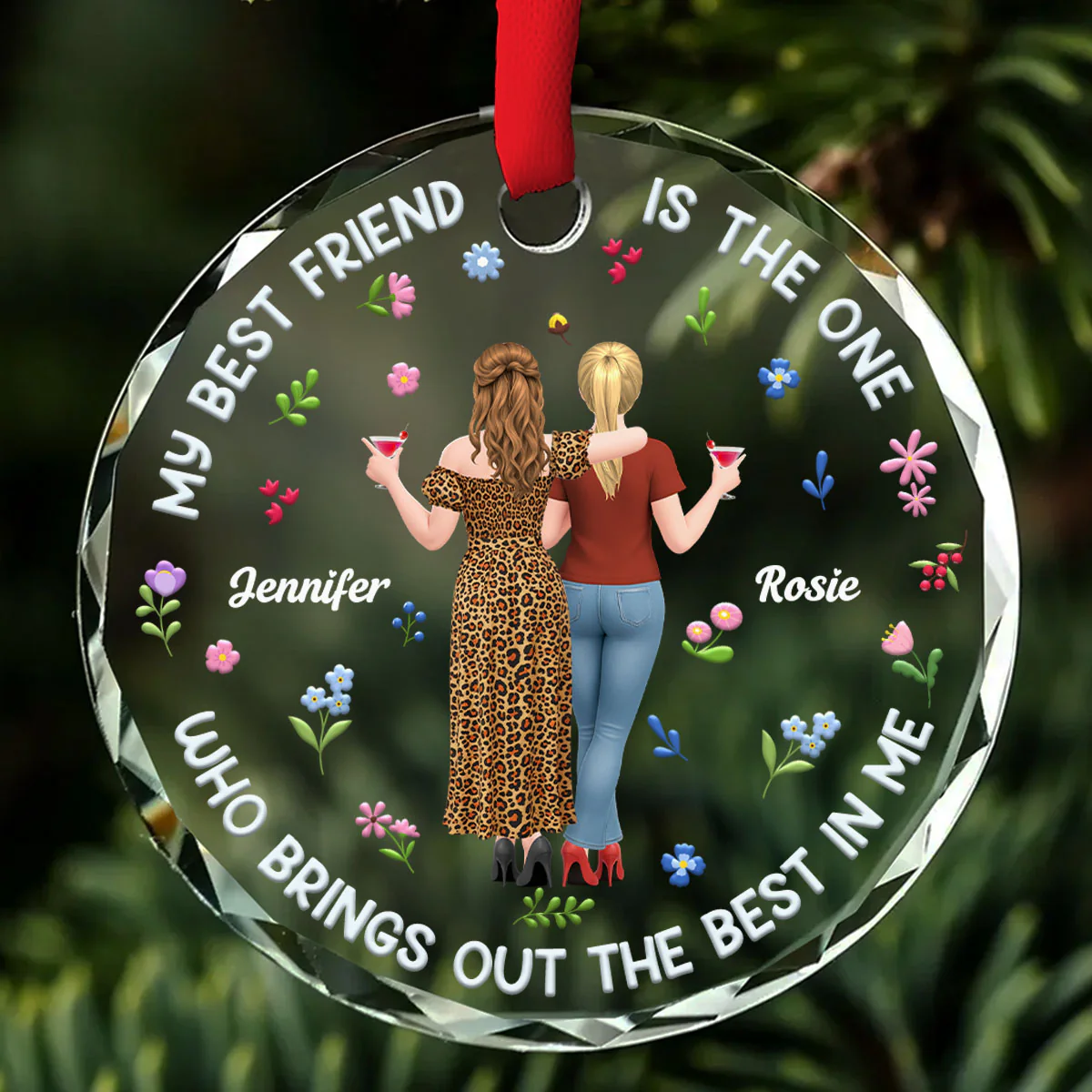 Bring The Best Out - Personalized Custom 3D Effect Glass Ornament
