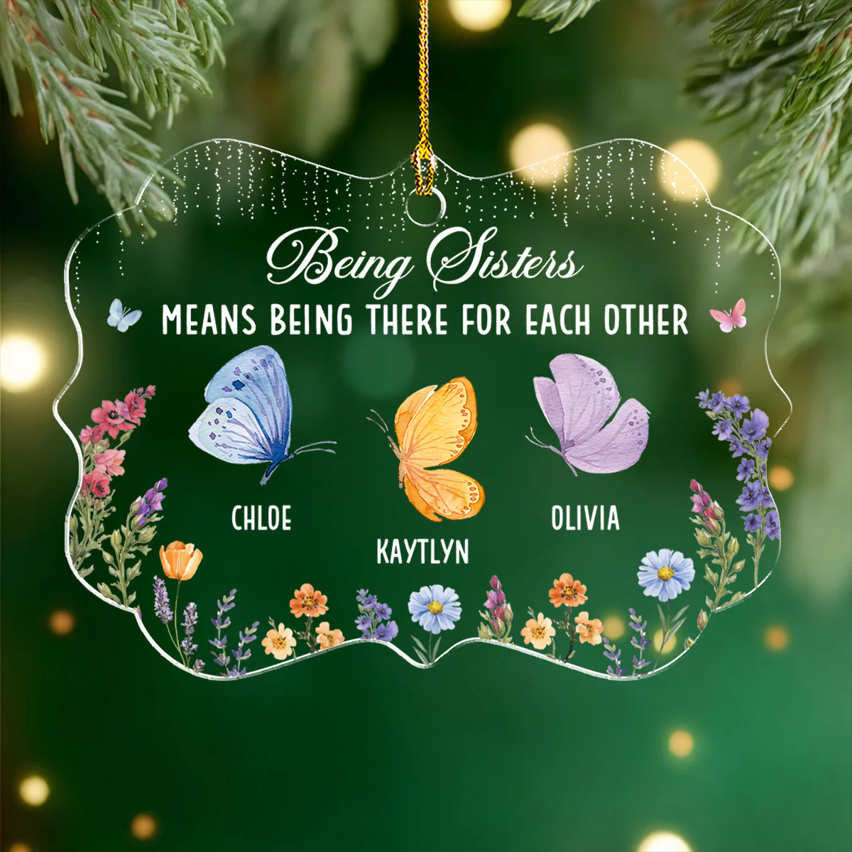 Brother And Sister Being There For Each Other - Personalized Custom Acrylic Ornament - Image 2