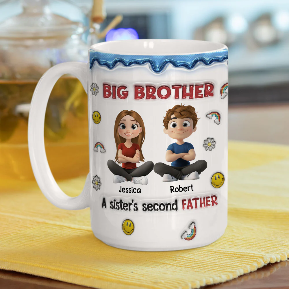 Brother Is A Second Father - Personalized Custom 3D Inflated Effect Mug - Image 5
